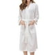 thumbnail image 5 of Bata de baño Almoda Felpa Doble Cara Blanca Tipo Kimono Unisex, 5 of 8