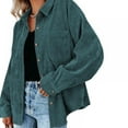 thumbnail image 2 of Women's New Temperament Button Lamp Corduroy Loose Casual Shirt, 2 of 3