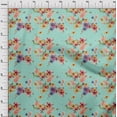 thumbnail image 3 of oneOone Cotton Poplin Aquamarine Fabric Flower Watercolor Fabric For Sewing Printed Craft Fabric By The Yard 56 Inch Wide, 3 of 4