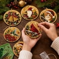 thumbnail image 4 of 6 Pack DIY Christmas Ornaments Kit, Pearl Sticker Diamond Painting Crafts for Kids Adults, Hanging Decorations with Gnome Cat Dog Bird Designs, Holiday Tree Party Favors Gift Set, 4 of 4