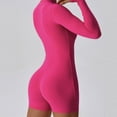 thumbnail image 4 of Womens Open-Zipper Long Sleeve Jumpsuit - One-Piece Yoga & Dance Fitness Romper with Tummy Control, Stretch Bodycon Fit, 4 of 9