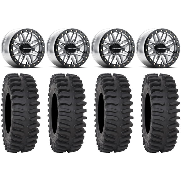 Raceline Ryno Bdlk 15" Mh Wheels 33" XT400 Tires Kawasaki Mule Pro FXT