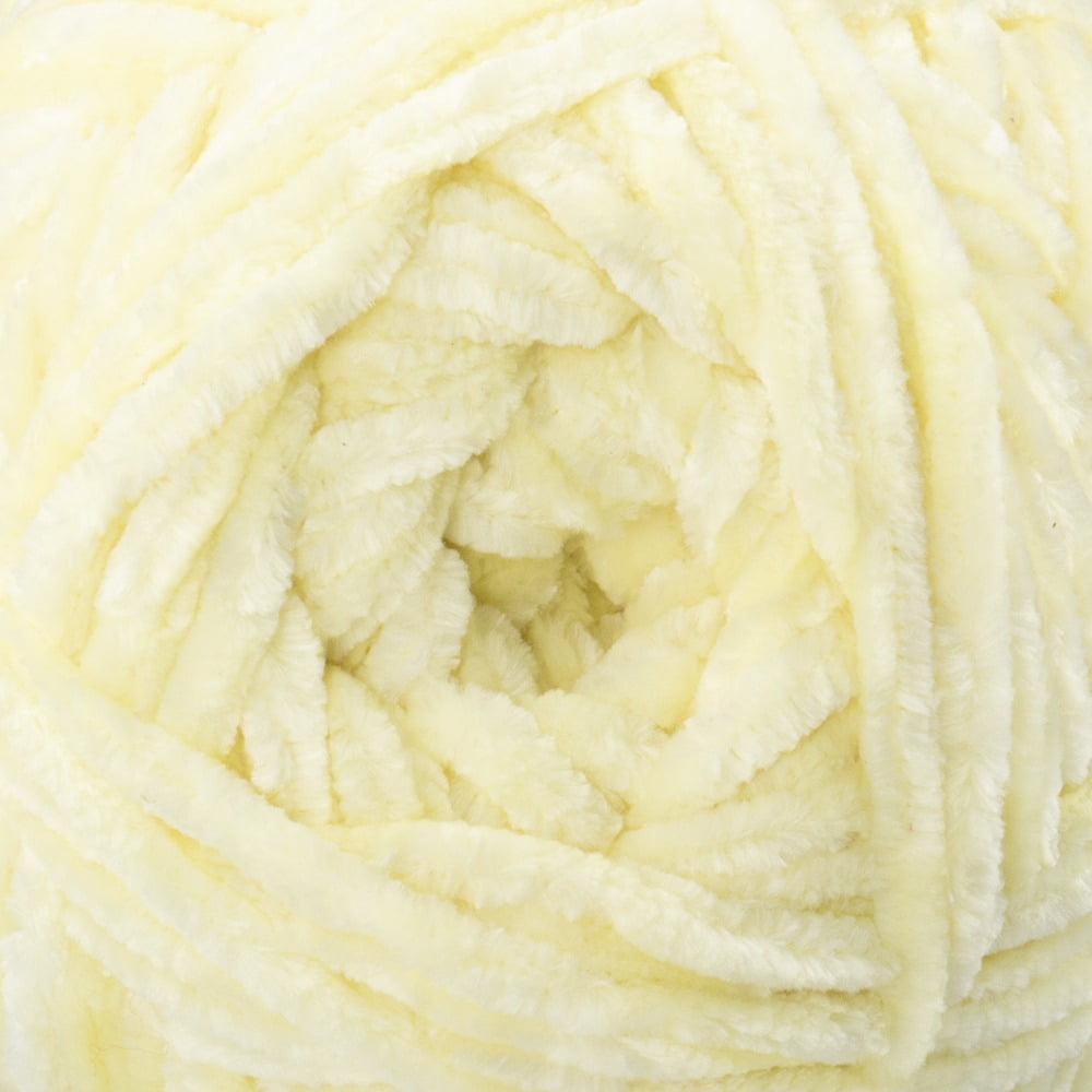 Craft County Bulky 5 Velvet Yarn – Super Soft Polyester Yarn for Blankets, Home Décor, and More! (Butter Yellow, Single Pack)