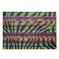 thumbnail image 2 of Zebra Print Cutting Board, Vibrant Colored Zebra Print on Wooden Penal Vertical Curvy Lines Art Design, Decorative Tempered Glass Cutting and Serving Board, Large Size, Fuchsia Yellow, by Ambesonne, 2 of 5