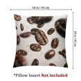 thumbnail image 4 of FACANNAP Brown Coffee Bean Print White Silk Pillow Case for Hair and Skin Queen Block Print Satin Pillowcase with Zipper Cooling Sleep Throw Pillow Covers Standard Body Pillow Pover 18x18in, 4 of 7