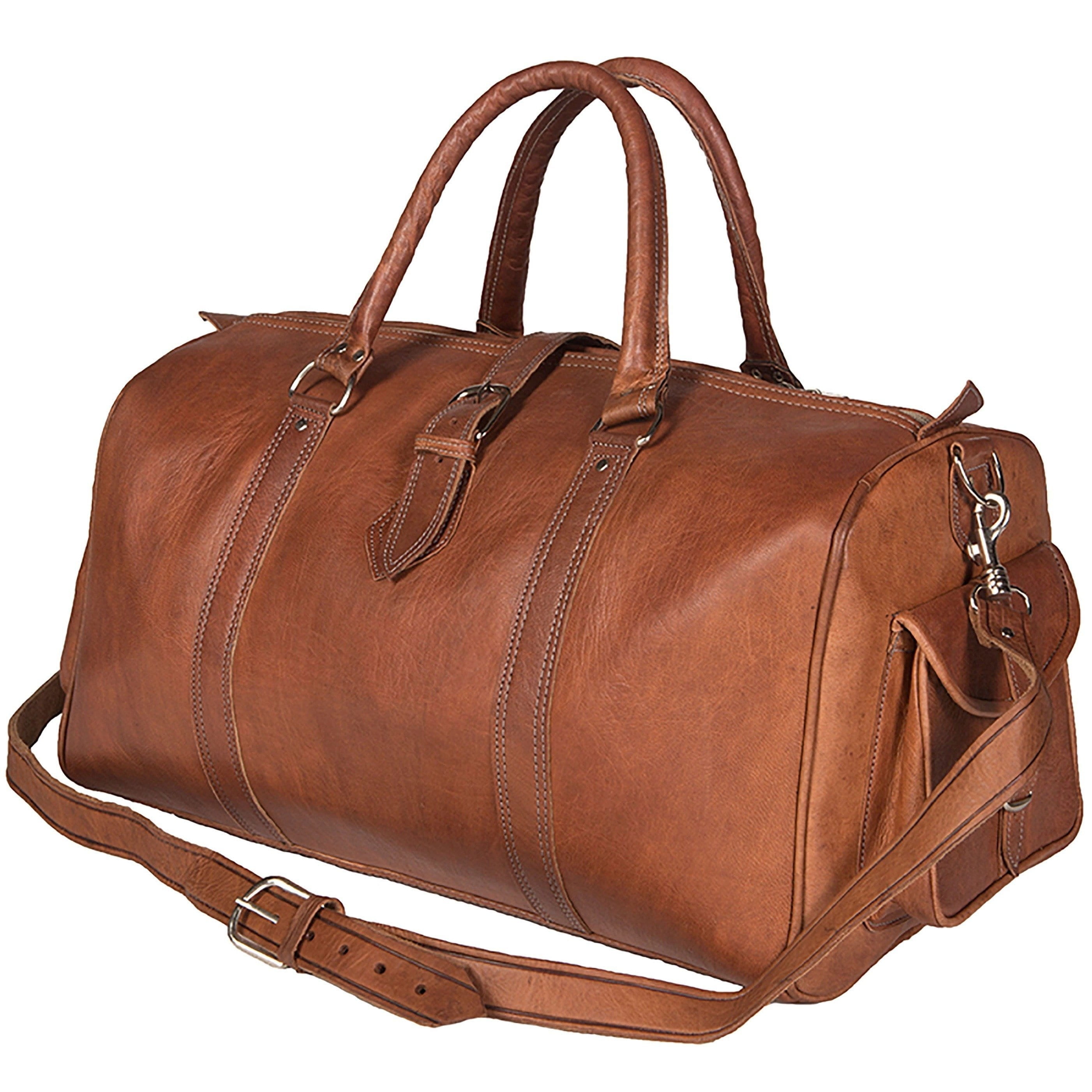 Moroccan Buzz Handmade Leather Duffle Bag Morocco