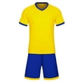 thumbnail image 2 of TOOYOU Girls Outfits Kids Short Sleeve T Shirt And Mesh Shorts Soccer Football Set Competition Training Suit Kids Cute Clothing Sets Yellow Size 12-14 Years, 2 of 5