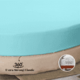 thumbnail image 3 of KOMFIT 800 TC 100% Egyptian Cotton Round Bed Sheet Set Soft and Smooth 4 Piece Set 80" Diameter&nbsp;Fits Upto 12" Deep PocketDurable & Easy Washable ( Aqua Blue ), 3 of 5