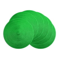 Unique Bargains Set of 6 Farmhouse Placemats Woven Table Mats for Kitchen Green