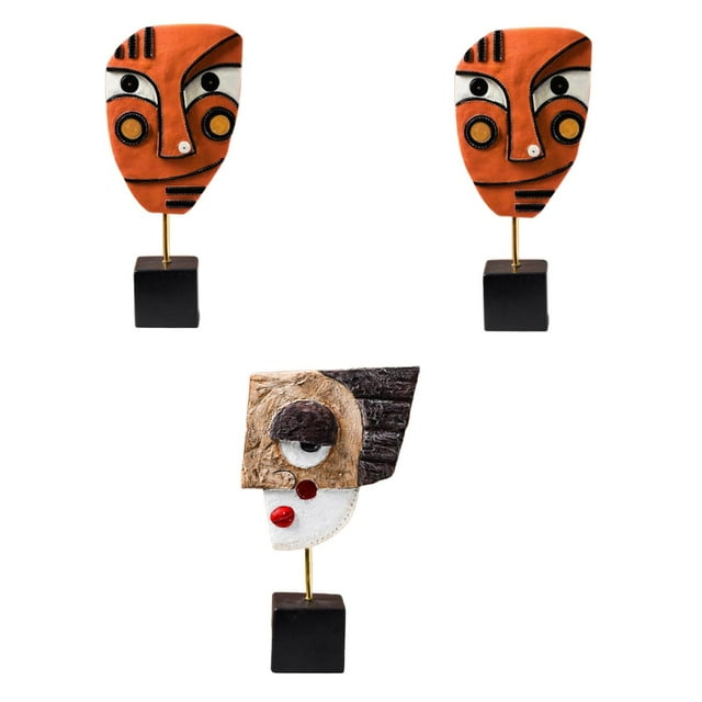 jifeng 3 Pcs Sculptures Abstraites en Résine Modernes pour Armoire Bookace
