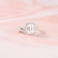 thumbnail image 2 of Gems Jewels Women's 925 Sterling Silver 2.55 Ctw Emerald Cut White Diamond Wedding Engagement Anniversary Halo Ring 14K White Gold Plated -6.5, 2 of 5