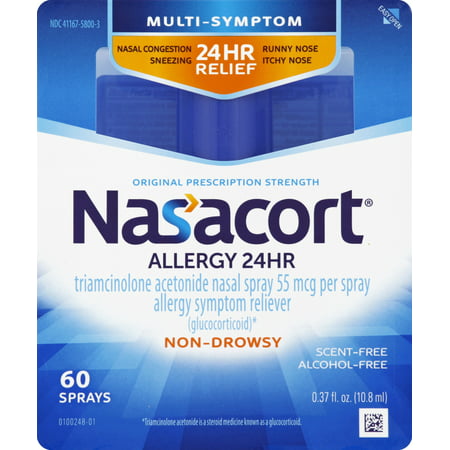 Nasacort Multi-Sympton 24Hr Nasal Allergy Relief Spray, 60 (Best Nasal Spray For Runny Nose)