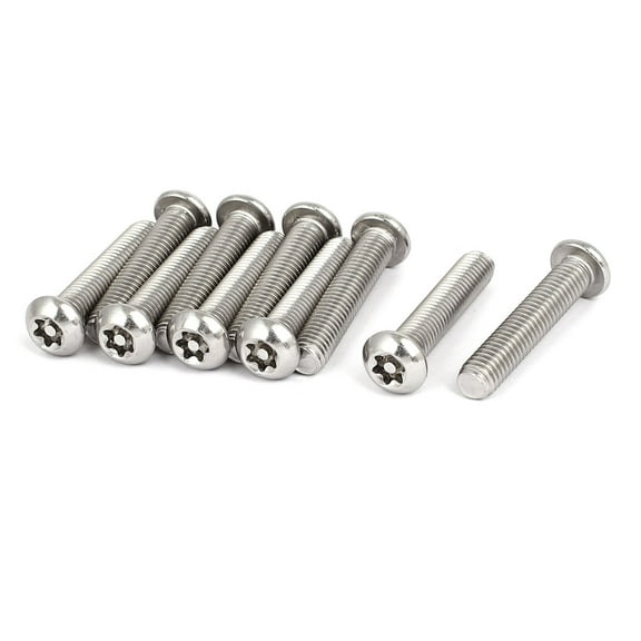 Unique Bargains M8x40mm 304 Stainless Steel Button Head Torx Security Machine Screws (10-pack)