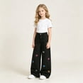 thumbnail image 2 of CAUYDY Jeans for Youth Girls Wide Leg Kids Baggy Denim Pants Elastic Waisted Cute Print Y2k Trousers with Pockets Sizes 15-16 Years, 2 of 9