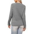 thumbnail image 3 of INSPIRE CHIC Long Raglan Sleeves Sweater Tops for Women 2025 Fall Winter Ribbed Knit Basic t Shirt Outfits S Grey, 3 of 6