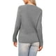 thumbnail image 3 of Suéter de manga raglán larga INSPIRE CHIC para mujeres, 2025 Otoño Invierno, camiseta básica de punto acanalado, atuendos M Gris, 3 of 6