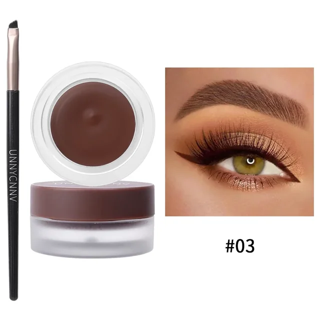 Crema de Gel delineador de ojos negro y marrón, resistente al agua, a prueba de manchas, de larga duración, 2 en 1, pomada delineadora de ojos altamente teñida para maquillaje de sombra de ojos( B03