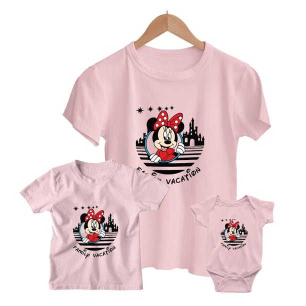 2023 Disney Family Vacation Clothes Mickey Mouse Fashion Disneyland Trip T-shirts Summer Casual Ropa Familiar Free ShippingKids-3T(1pc) Gao Jinjia LED