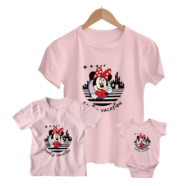 2023 Disney Family Vacation Clothes Mickey Mouse Fashion Disneyland Trip T-shirts Summer Casual Ropa Familiar Free ShippingKids-12T(1pc) Gao Jinjia LED