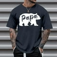 thumbnail image 2 of Rggeeun Men'S T-Shirts Papa Letter Print Crew Neck Short Sleeve Loose Fit Lightweight Cotton Knit For Summer Daily Office Classic Tee,Navy,L, 2 of 4