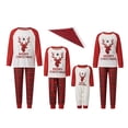 thumbnail image 2 of Christmas Family Pajamas Matching Set Letter Elk Print Long Sleeve Tops and Plaid Pants Sleepwear, 2 of 7