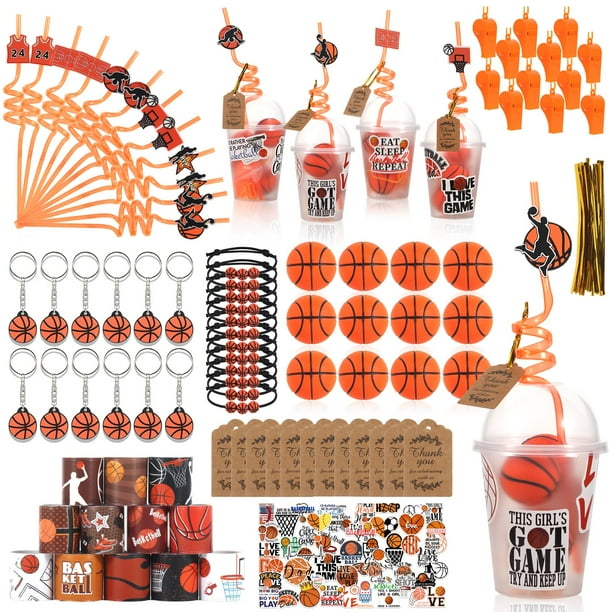 Baloncesto Party Favors LiyIQ 158 unidades con pelota antiestrés con pajita