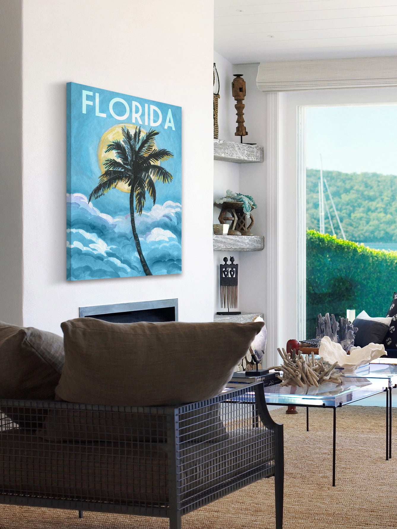 "Blue Florida" Painting Print on Wrapped Canvas