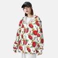 thumbnail image 3 of Daiia Rose Flowers UPF 50+ Sun Protection Hoodie Jacket Lightweight Long Sleeve Sun Shirt for Women Men with Pocket Hiking Outdoor-Medium, 3 of 7