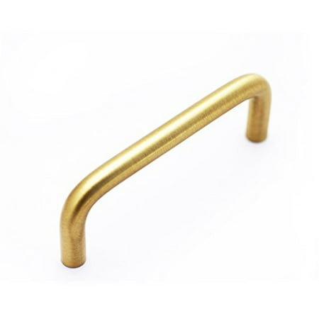 3 1/2' Brass Cabinet Bar - Satin Brass Cabinet Hardware Wire Handle Pull - 3 1/2
