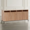 thumbnail image 5 of Jofran Ryder 70" Modern Fluted Door Solid Wood Console Storage TV Stand Cabinet, 5 of 5