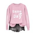thumbnail image 2 of Uootdi Game Day Womens Sweatshirts Crew Neck Long Sleeve Letter Print Sweatshirt for Women Loose Fit Dressy Womens Tops, 2 of 9