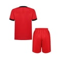 thumbnail image 2 of Hansber Kids Boys Basketball Soccer Jersey Tracksuit Quick Dry Athletic T-Shirt with Sports Shorts Set Summer Outfits Red 12, 2 of 5