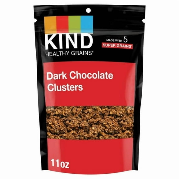 KIND Healthy Grains Instant Dark Chocolate Granola Clusters 11 oz, Shelf Stable Plastic Bag pack of 2