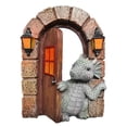 thumbnail image 1 of Dragón Apertura de la puerta Escultura Dinosaurio Escalada Figuras Estatua de resina, 1 of 9