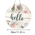 thumbnail image 3 of OVINYER Flower Welcome Door Hanger Funny Door Hanger Farmhouse Door Hanger Rustic Welcome Sign Spring Festival Wooden Hanging Sign, 3 of 8