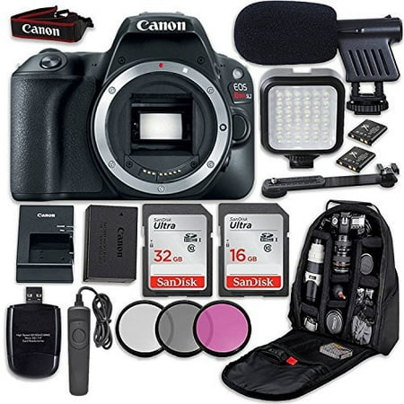Canon EOS Rebel SL2 DSLR Camera (Body Only) + LED Light + Microphone + Video Accessory