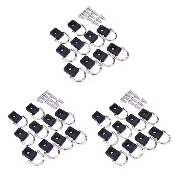 Riwesomey 10 piezas de acero inoxidable Kayak Tie Downs RV Trailer Truck Bed Anillos de amarre Hebilla Floor Boat Parts Accesorios D Hook Type1 NO1 Riwesomey CBP214554