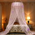 thumbnail image 1 of Baldaquin de Lit Princesse en Maille, Baldaquin de Berceau avec Dôme Rond et Filet Féerique pour Lit d'Enfant, Tente de Jeu Château pour Enfants, Baldaquin de Coin Lecture pour Filles, Bébés et Tout-Petits, 1 of 4