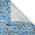 thumbnail image 6 of Ambesonne Lighthouse Valance & Curtain, Wavy Lines Dolphins, 55"x24", Blue Navy Blue Red, 6 of 6