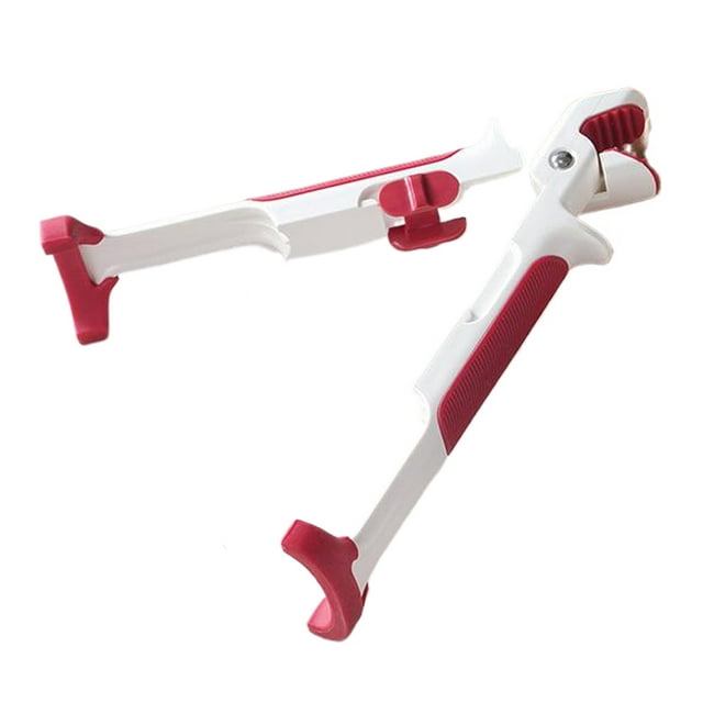 Billuyoard Pinzas para platos calientes, agarre de silicona resistente al calor para un manejo seguro en restaurante, utensilio de cocina 2 en 1, Cocina y Comedor blanco+rojo