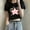 Black, variant on Rezuofi 2 Pcs Cowgirl Shirt Women Embroidery Western Outfits PU Leather Star Graphic Tees Short Sleeve Tops 2025