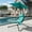 Green, variant on Hanging Chaise Lounge Swing Chair, Hanging Curved Chaise Lounge Chair Umbrella, Curved Steel Hammock Lounger Chairs for Outdoor Indoor Patio Pool Garden Backyard Porch