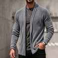 thumbnail image 3 of Rrxhxhs Mens Cardigan Solid Color Open Front Long Sleeve Warm Casual Knitted Sweater Cover Up with Pockets, 3 of 8