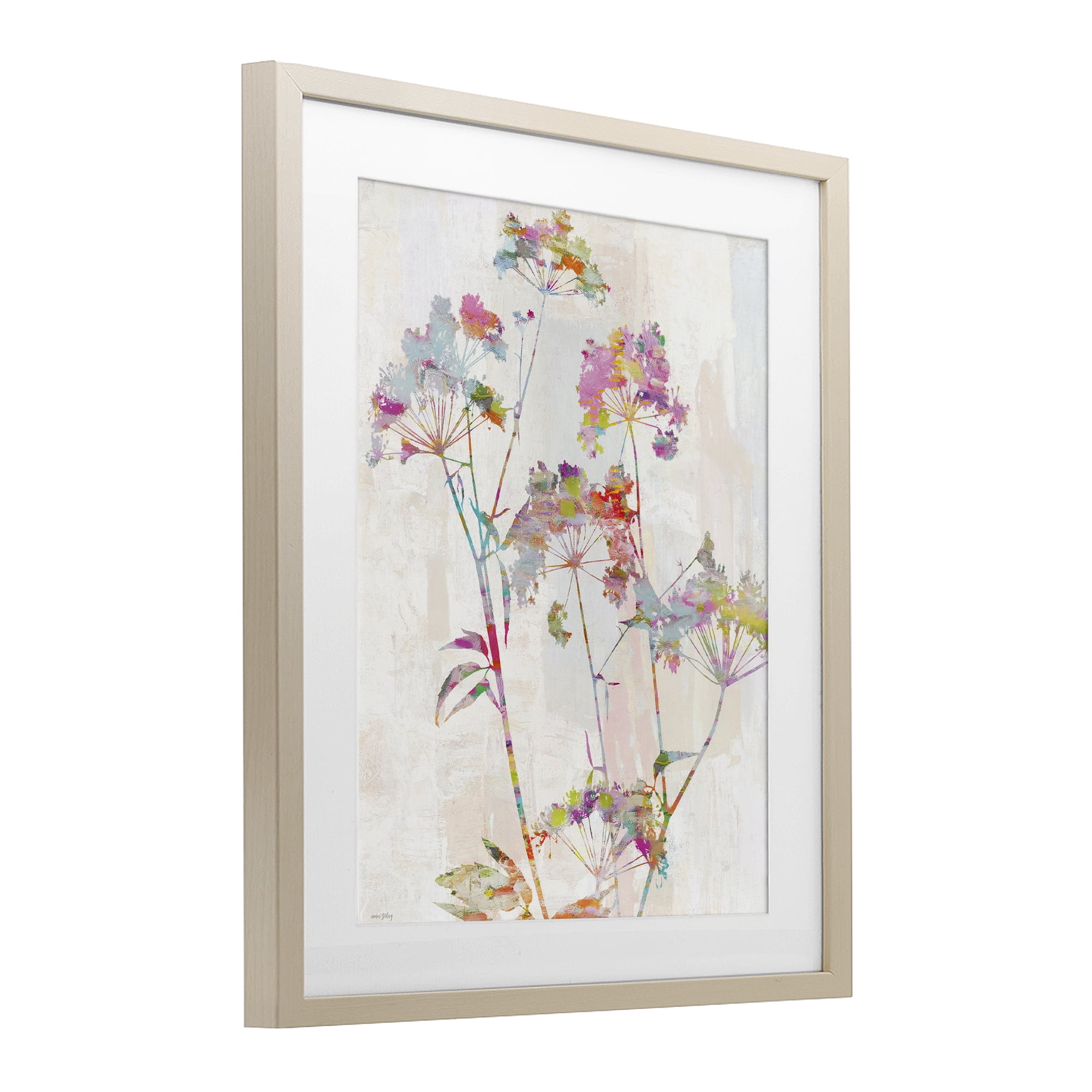 Kaleidoscopic Delicate Herbs Birch Framed Print Under Glass, design by Amber Sterling