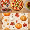 thumbnail image 2 of Jbralid Autumn Pumpkin Leaves Pattern Linen Placemat Set of 8 for Home Kitchen Table Decor 12x18 inch, 2 of 5