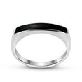 thumbnail image 1 of AeraVida Rectangular Bar Black Onyx Stone Inlay Sterling Silver Ring (8) | Black Onyx Band Ring Sterling Silver | Unisex Classic Black Stone Ring | Cool Ring for Men, 1 of 6