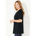 thumbnail image 3 of Catherines Women's Plus Size Petite Suprema Short Sleeve V-Neck Tee, 3 of 6