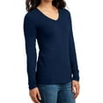 thumbnail image 4 of Mafoose Women's Juniors The Concert Tee Long Sleeve V-Neck New Navy 2X-Large, 4 of 4