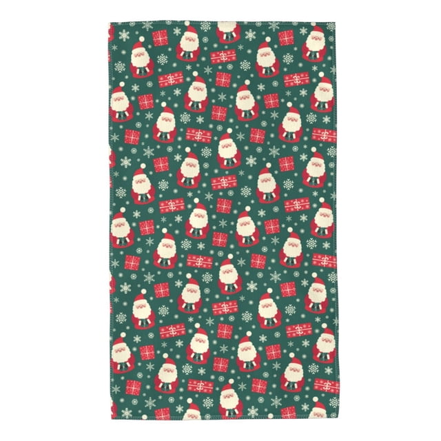 Fotbe Santa Claus Toalla Premium con Patrón, Toalla de Microfibra de Secado Rápido, Ligera y Altamente Absorbente (27.5x16in), Ideal para Uso Diario