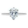 thumbnail image 3 of 1.5 ct Pear Cut Simulated Blue Diamond Solitaire 14K White Gold Womens Engagement Ring, 3 of 5